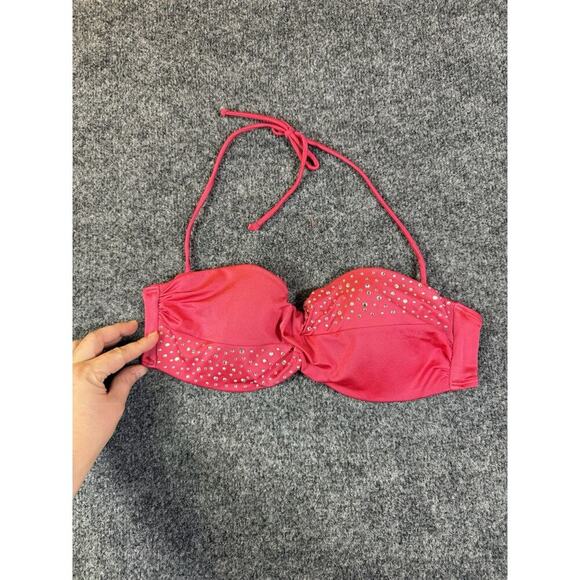Victoria's Secret Other - Victoria's Secret Women's Bikini Top Hot Pink Jeweled Size 36D